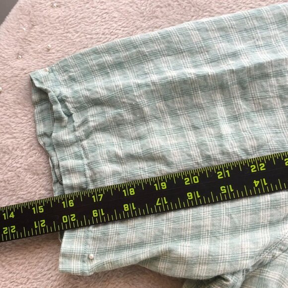 Pendleton Mens Malone Shirt Large Short Sleeve Linen Button Up Plaid Casual - Picture 5 of 10